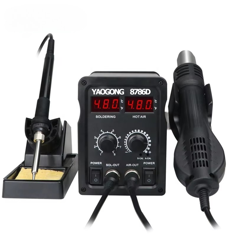 Smd Rework Station Hot Air Soldering 2 In 1 - YAOGONG 8786D 2 in 1 デジタルはんだ付け熱風リワークステーション