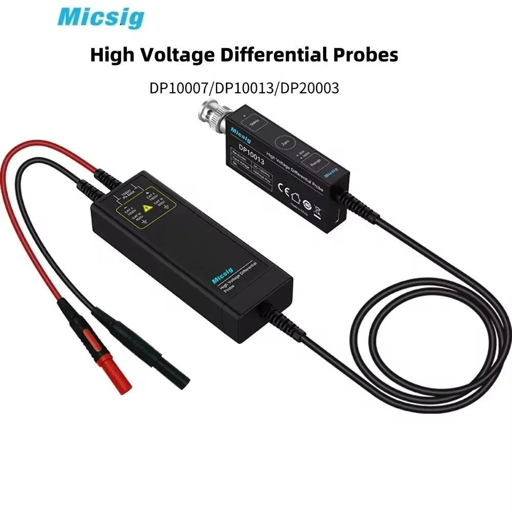 High Voltage Differential Probe 100Mhz 1300V - Micsig 1300V 100MHz高電圧オシロスコープ、差動プローブDP1500付き、3.5nsの立ち上がり時間、50倍/500倍減衰率