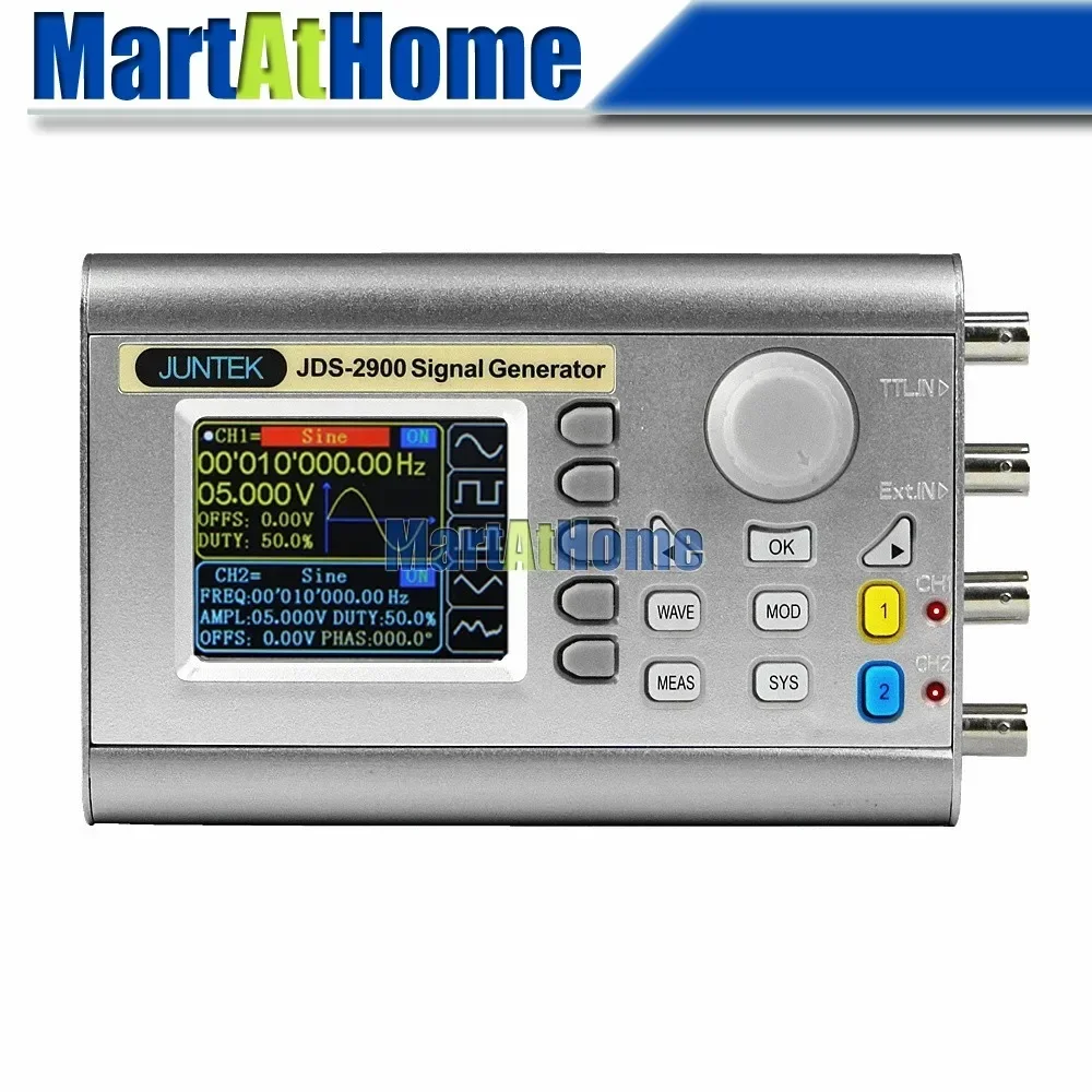 Dual Channel Arbitrary Waveform Function Generator 60Mhz - デジタル・デュアルチャンネルDDS信号発生器。任意波形機能搭載。周波数範囲：15MHz～60MHz。波形サンプリングレート：266MSa/s。出力電圧：1mVpp。2.4インチLCDディスプレイ。