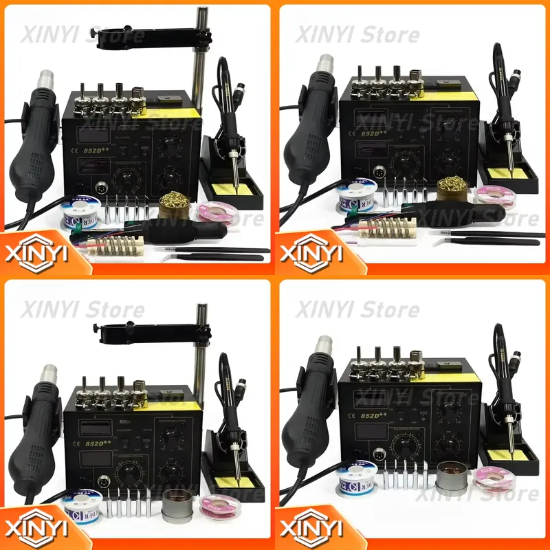 Smd Rework Station Hot Air Soldering 2 In 1 - SAIKE 852D++ 2in1 SMD リワークステーション、ホットエアガン、はんだ付けステーション、はんだ除去ステーション、220V/110V対応