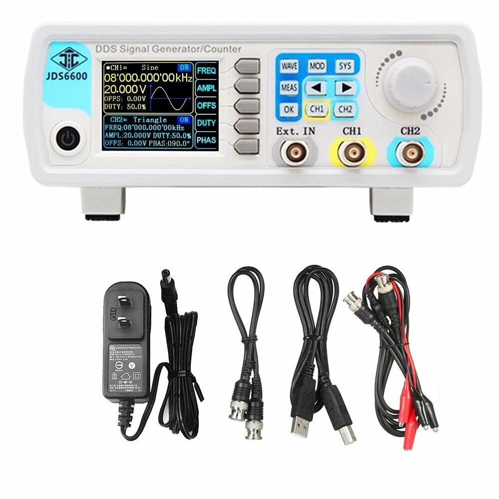 JDS6600 60MHz DDS 機能信号発生器 CNC  - Dual Channel Arbitrary Waveform Function Generator 60Mhz のレビューと価格